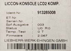 Repararea sistemului de control al macaralei LCD1 / LCD2 Liebherr Liccon